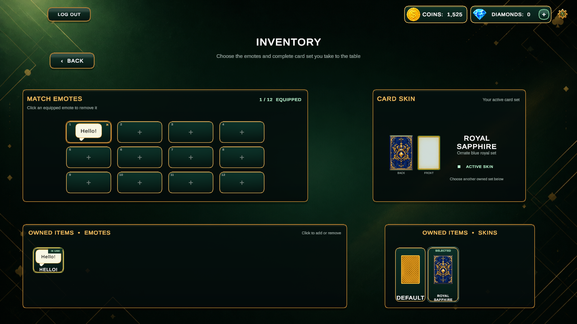 Durak Royale inventory introduced in version 0.0.4